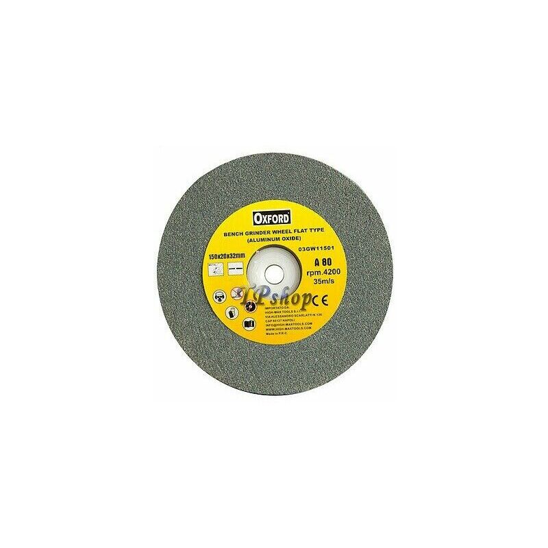 DISCO MOLA PIETRA ABRASIVA PER SMERIGLIATRICE DA BANCO 150mm 150x20x32mm