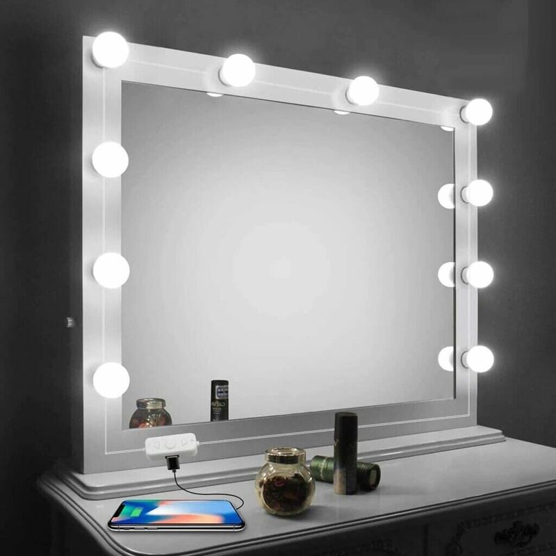 Luci LED da specchio per trucco dimmerabili da 10pz lampadine stile