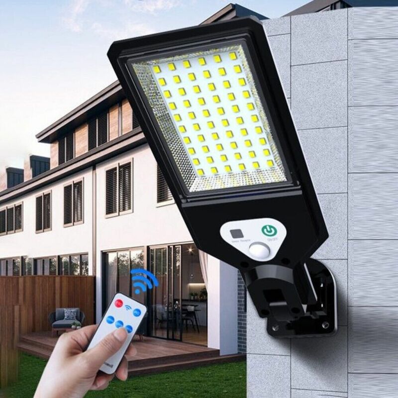 Faro lampione stradale solare con sensore di movimento telecomando 168 LED  W779B