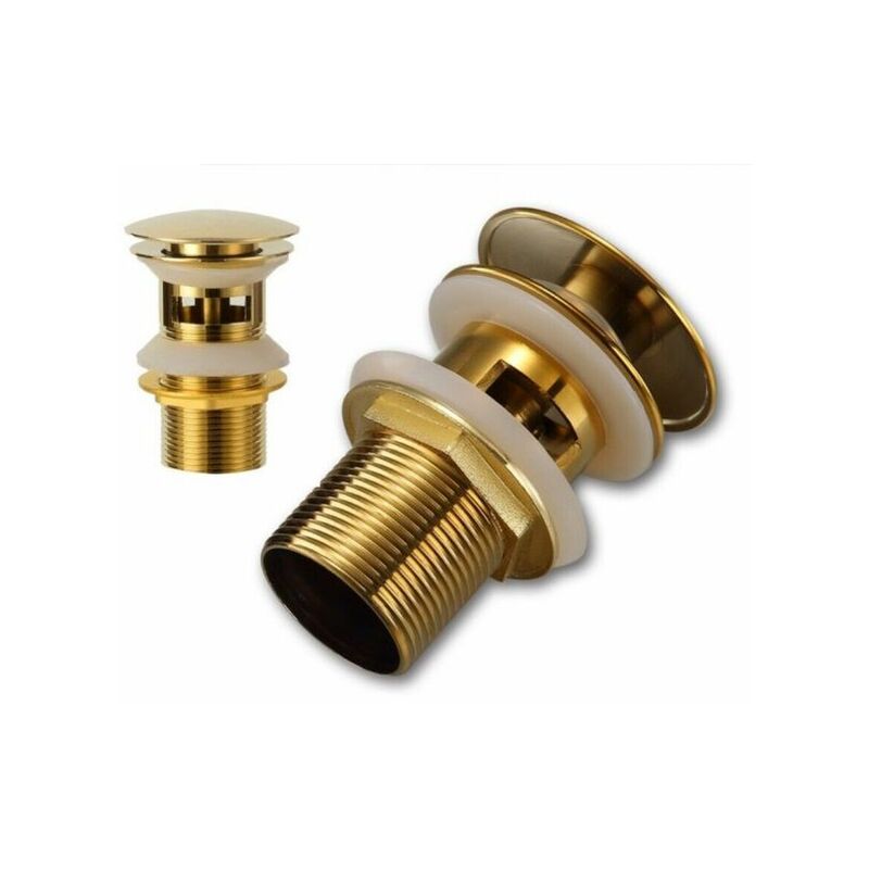 Sifone Universale Per Lavabo Con Scarico Click-clack, In Ottone Finitura Oro Opaco, Per Foro Da 45 Mm