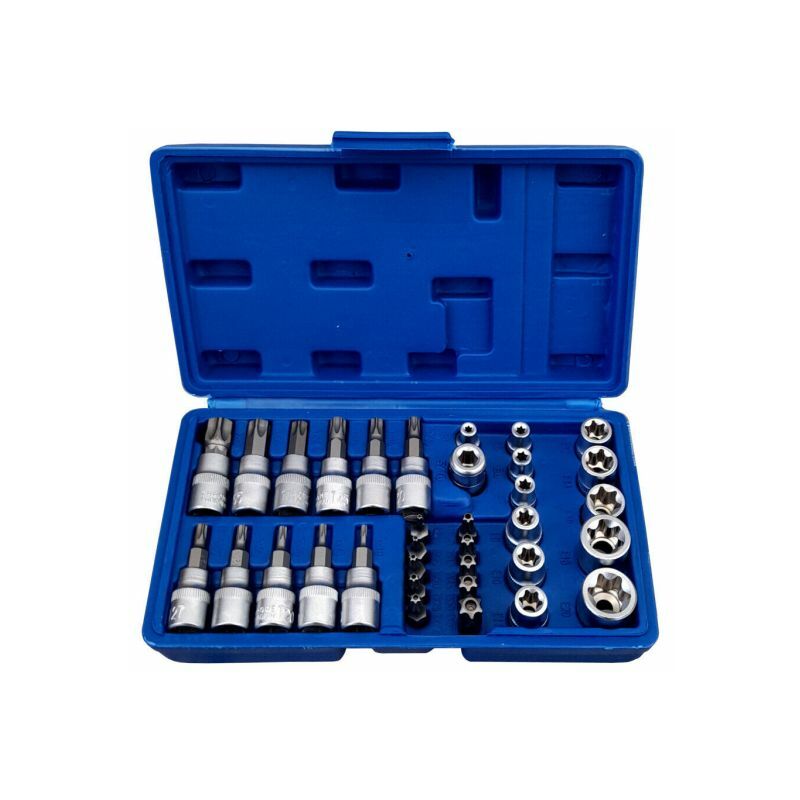 Set Chiavi A Bussola Homtas 34 Pezzi - Torx Interno/Esterno, Dadi Multidenti - Per Auto, 1.1kg