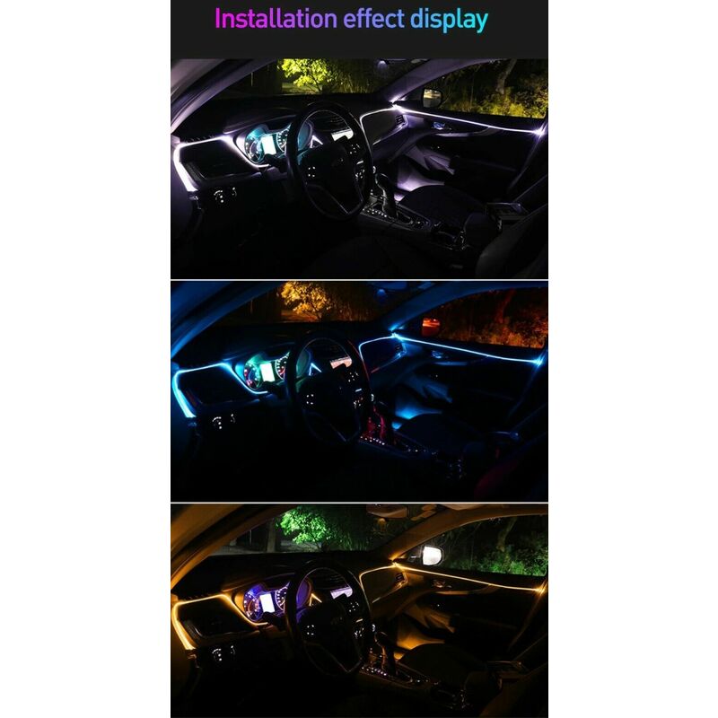 Neon RGb 6 in 1 interni auto fibra ottica striscia luce bluetooth - 5M  11905