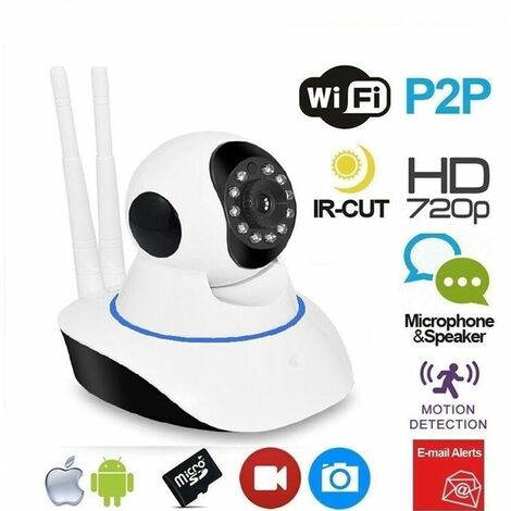 Telecamera IP Wi-Fi 720p Con Visione Notturna E Rilevamento Movimento – P2P Wireless