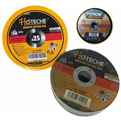 25 PEZZI DISCO ABRASIVO DA TAGLIO FERRO 115X1,0X22,23MM. ULTRA SOTTILE HOTECHE