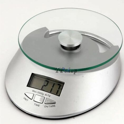 Bilancia Da Cucina Digitale In Acciaio Inox, Capacità 5kg Precisione 1g, Display LCD Retroilluminato, Tara E Spegnimento Automatico