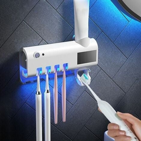 Sterilizzatore per spazzolini UV con supporto e distributore di