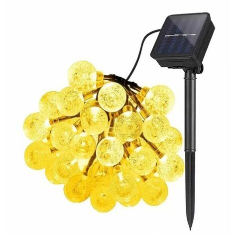 Luci Di Natale Catena 60 LED TUBO ad Energia Solare 11 mt luce Calda QP11M60