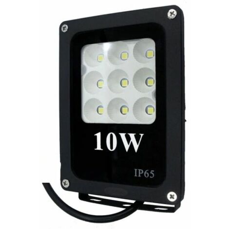 Faro faretto led da esterno proiettore 10W con staffa luce bianca 6000K IP65
