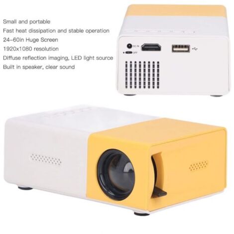 MINI PROIETTORE PORTATILE HD LED VIDEOPROIETTORE HOME CINEMA TV HD/AV/USB/