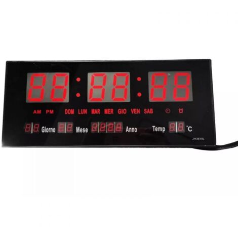 Orologio Da Parete Digitale Bifacciale 18 Pollici Con Timer E Sveglia - Display LED Luminosità Regolabile E Sensore Di Luce (Rosso) - 2