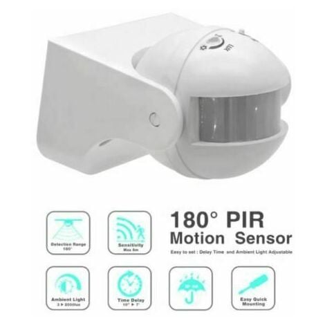 Sensore di movimento IR 240° V-Tac - Bianco per lampadine LED in vendita  online