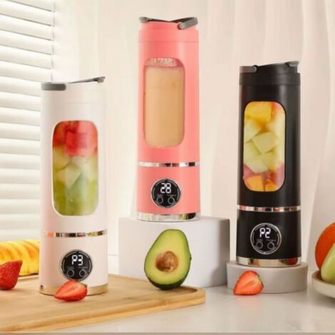 Frullatore Portatile ricaricabile 450 ml con Display LED 3 velocità per frullati e ghiaccio HP-118