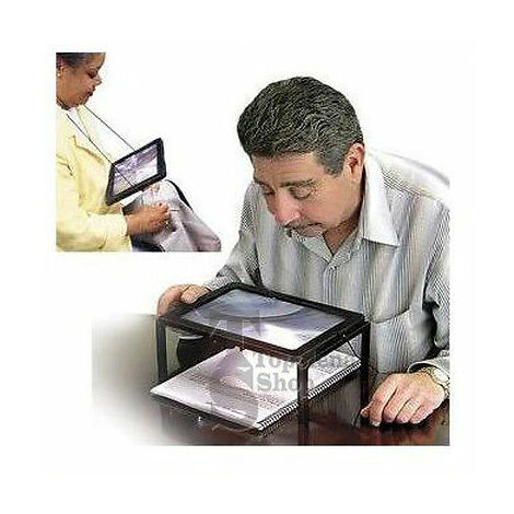 LENTE INGRANDIMENTO A LED DA TAVOLO COLLO LUCE SUPPORTO LETTURA A PILE