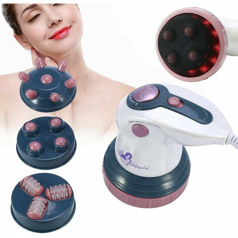 Massaggiatore elettrico anticellulite pancia fianchi glutei 4 testine rotanti