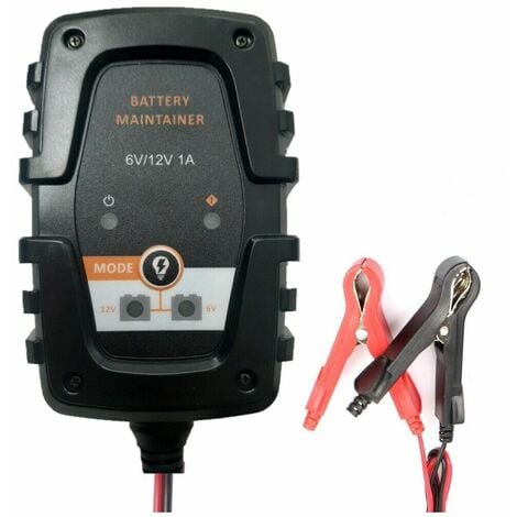 Mantenitore di carica batterie auto moto 6V 12V 1A caricabatterie portatile