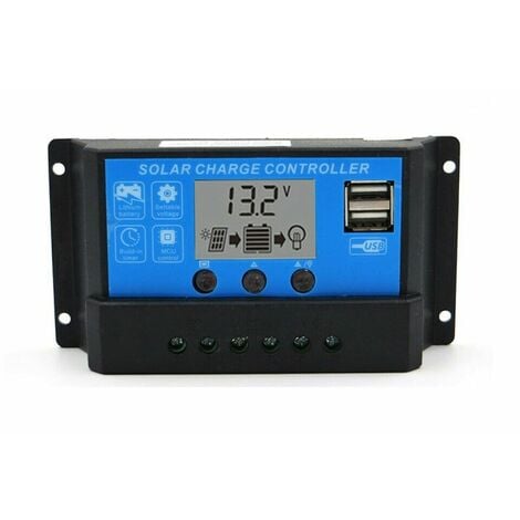 Regolatore di carica del regolatore del pannello solare della batteria  intelligente 30A 12V/24V con display LCD doppia porta USB 5V (30A),SOEKAVIA