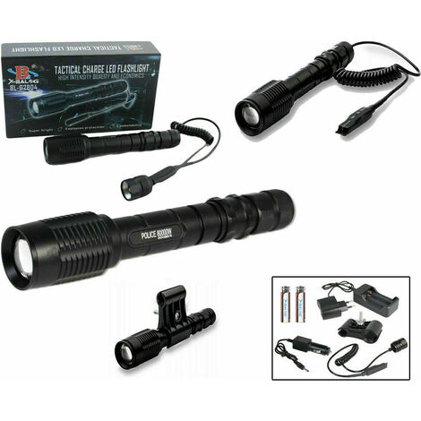TORCIA 50000 LUMEN TATTICA/MILITARE X FUCILE LED T6 RICARICABILE ZOOM BL-Q2804