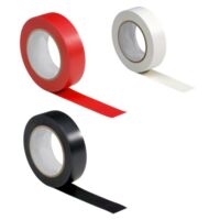 KIT 3 ROTOLI NASTRO ISOLANTE ELETTRICO NERO ROSSO BIANCO PER ELETTRICISTA PVC