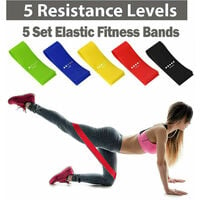 Kit 5 fasce bande elastiche elastici fitness palestra di resistenza allenamento