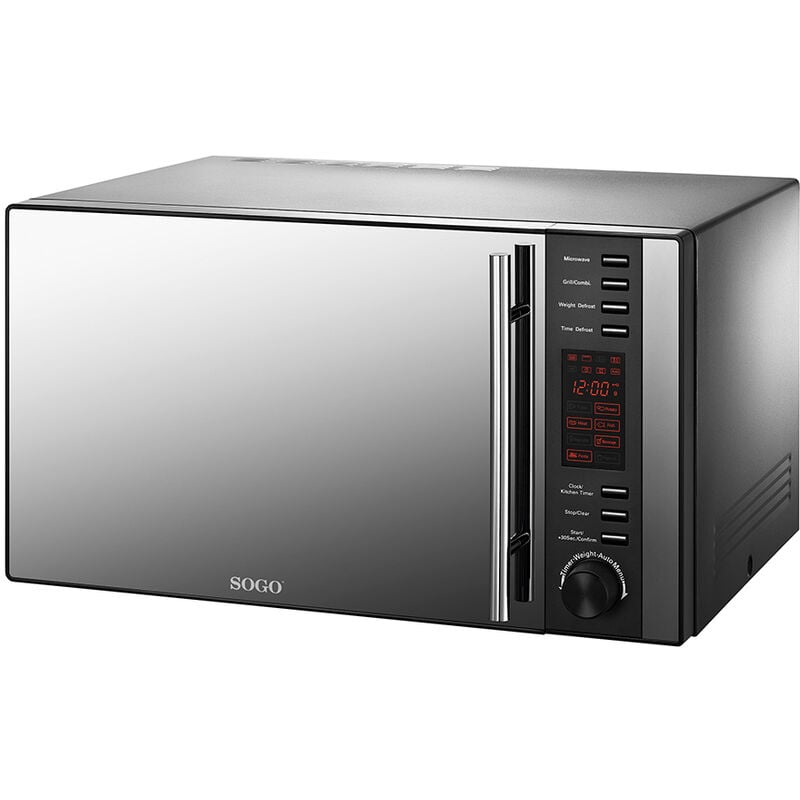 Horno Microondas Digital Con Grill, 25L - 900W/1000W, 5 Niveles De Potencia