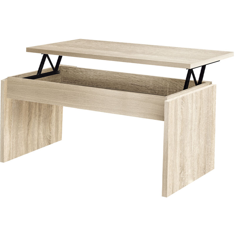 Mesa De Centro venprodin cler beis 51x105x55 cm melamina elevable 5163x105x55