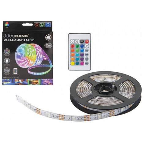 Tira de luces LED para decoración del hogar, cinta Multicolor de 2M, 60 LED,  para escritorio