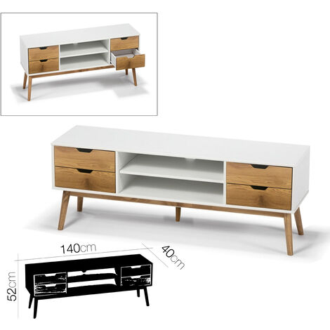 Mueble de TV / Hi-FI 1 cajón L150 cm - Vibio