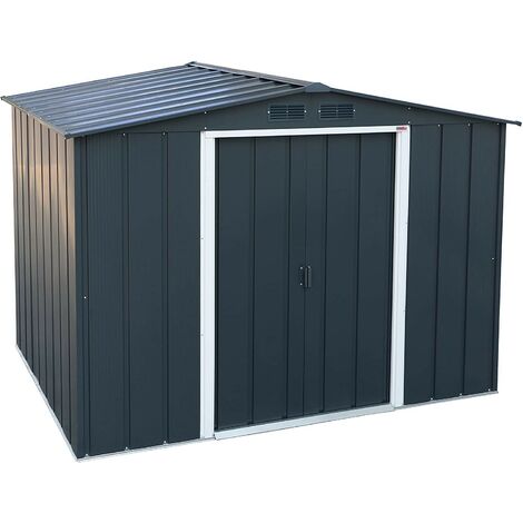 Sapphire 8x6 Metal Apex Garden Shed Anthracite - Anthracite Grey