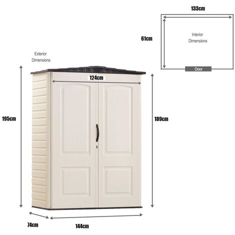 Rubbermaid 5x2 Vertical Plastic Shed, Storage Sheds Plastic Rubbermaid