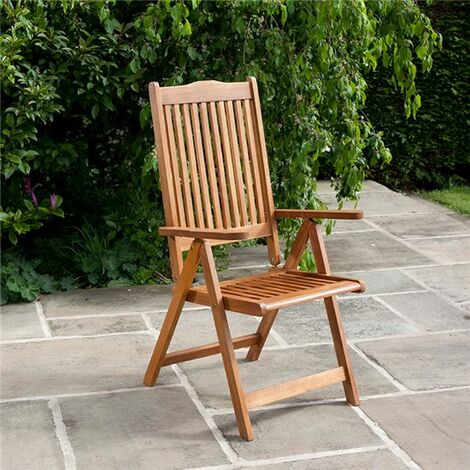 Wooden reclining garden deals chairs