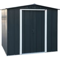 Sapphire 8x6 Metal Apex Garden Shed Anthracite - Anthracite Grey