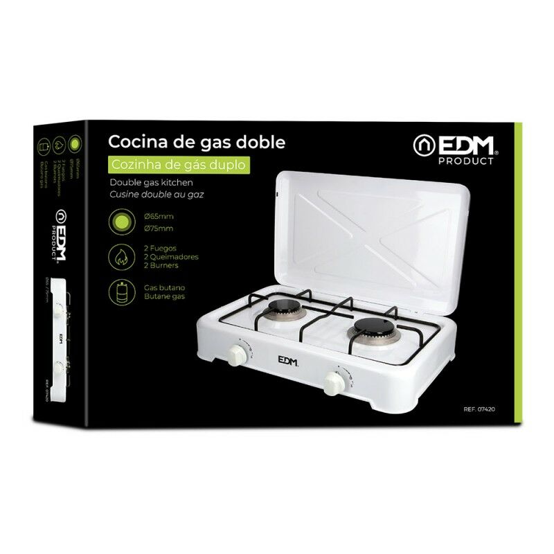 EDM  Cocina de Gas Portatil 2 Fuegos Exteriores, 07420