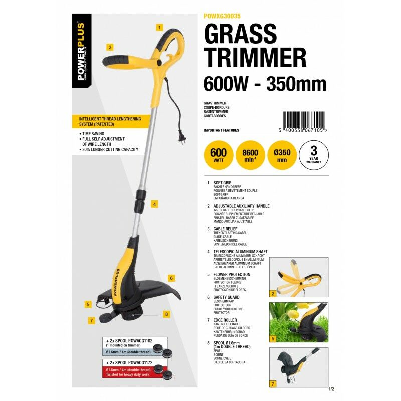 Black and Decker GL9035 Heavy Duty Grass Trimmer 350mm