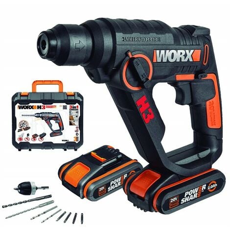 WX390.1 Worx H3 3 en 1 Martillo Taladro Atornillador 20V 2.0