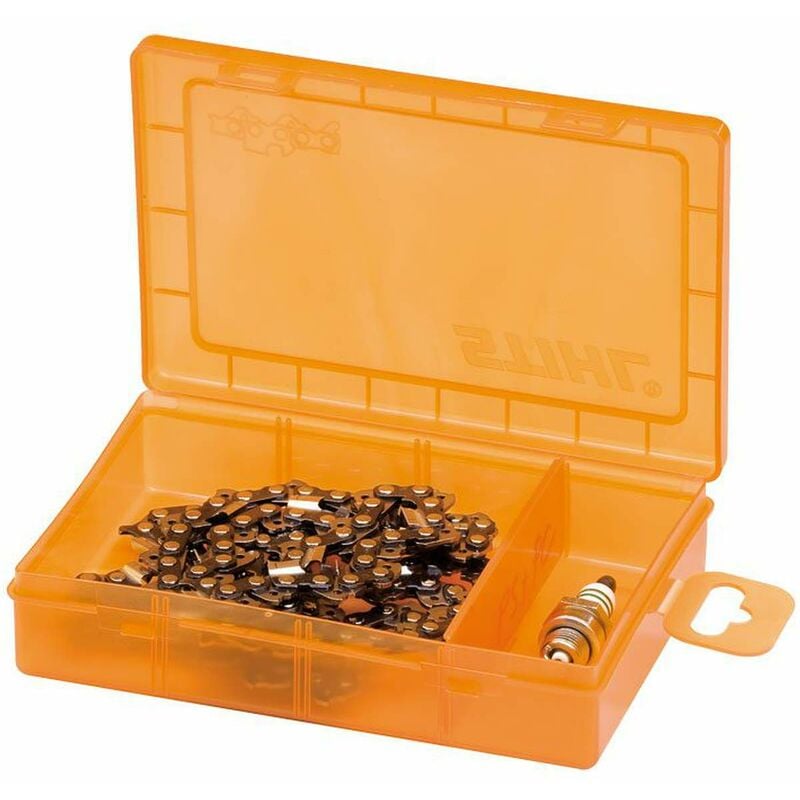 STIHL Kettenbox Orange transparent & stapelbar - Kunststoff