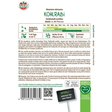 Sperli Kohlrabi Delikateß weißer - Gemüsesamen