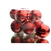 Ø 6 cm aus echtem Glas 24 Weihnachtskugeln in rot glänzend und matt