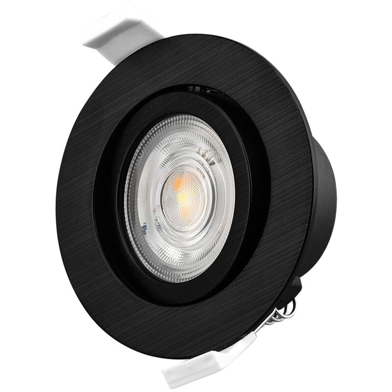 Dstockage Lot de 10 Spot Led Encastrable Noir Extra Plat, 7w Rond Plafond  Encastrs ledet, lumire chaude 3000k, ac 220-240v, ip44, spot led interieur  pour ba