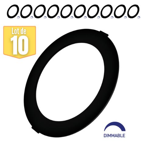 Lot de 10 Dalles LED dimmables 18W 4000K 1800lm Noir IP40 (1/5)