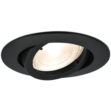 Support de spot rond noir orientable GU10/GU5.3 IP20
