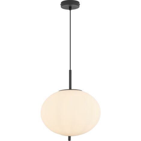 Suspension ovale verre opale 23W IP20 E27 Diam 290mm (1/4)