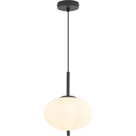 Suspension ovale verre opale 23W IP20 E14 Diam 200mm (1/4)