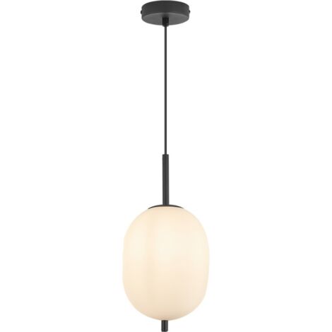 Suspension ovale verre opale 23W IP20 E14 Diam 155mm (1/4)