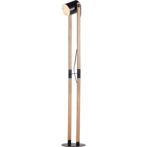 Lampadaire métal et bois 23W IP20 E27 Diam 120mm (1/4)