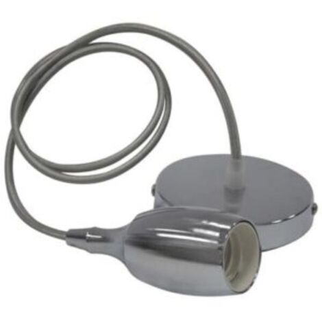 Suspension câble (1m) Weber chrome E27 IP20 max 60W (1/3)