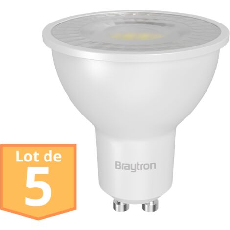 Lot de 5 Ampoules LED GU10 Braytron 6.5W 4000K 630 Lumens (1/5)