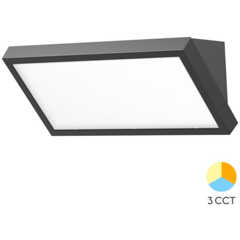 Applique extérieure LED 20W 2000lm – 3 températures de couleur réglables – Indice IP65 – Résistante aux chocs IK06 – Finition noire – Braytron
