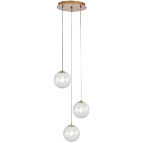 Suspension décorative 3xG9 10W – Design élégant en métal doré (1/4)