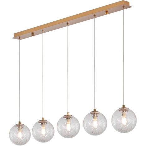 Suspension décorative 5xG9 10W – Design métal doré (1/4)