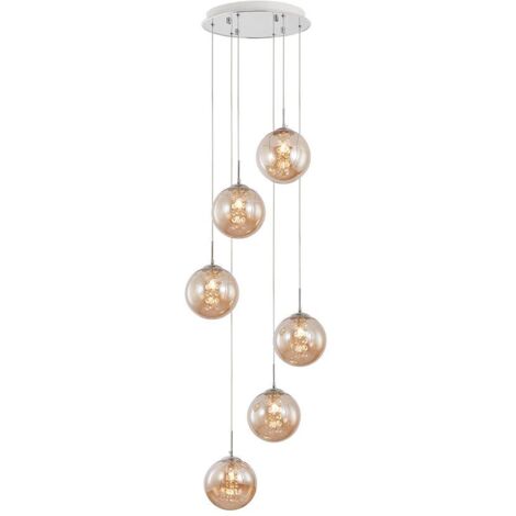 Suspension décorative 6xG9 10W – Design métal Ambre (1/3)